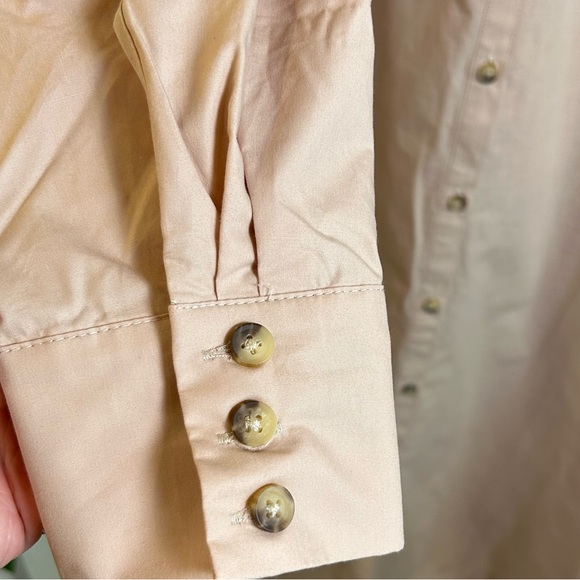 Anthropologie Soren Long-Sleeve Blush Pink Shirt Dress by Maeve Size Large - Picture 10 of 14